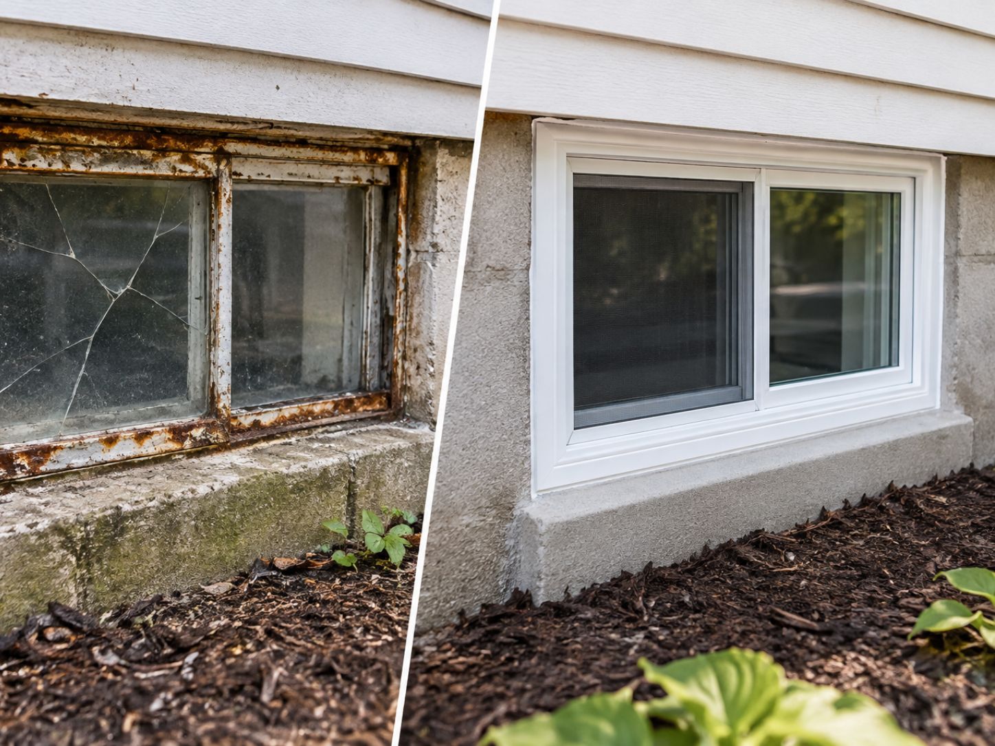Old Basement Window Removal & Replacement New basement bulkhead and hatchway installed on a Western Massachusetts home